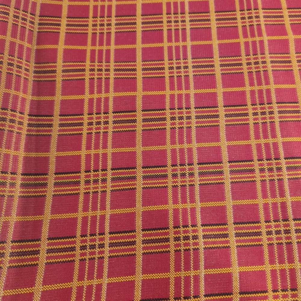 Red & Yellow Tartan Plaid Fabric 1 Yard Polyester Blend Woven Craft Sewing Mater